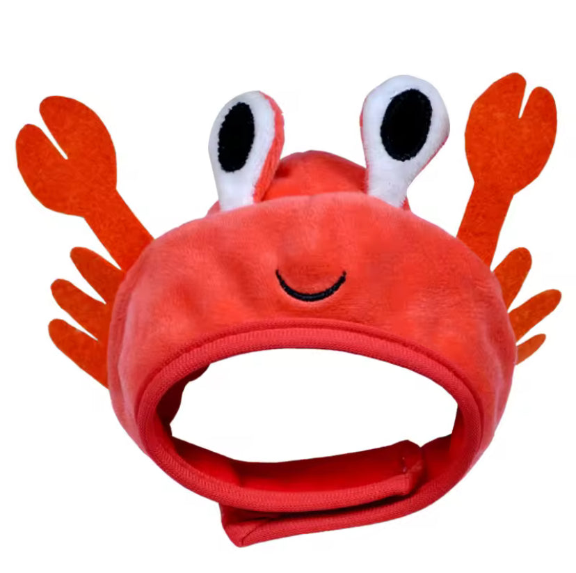 Red Fun Crab Hat for Cats