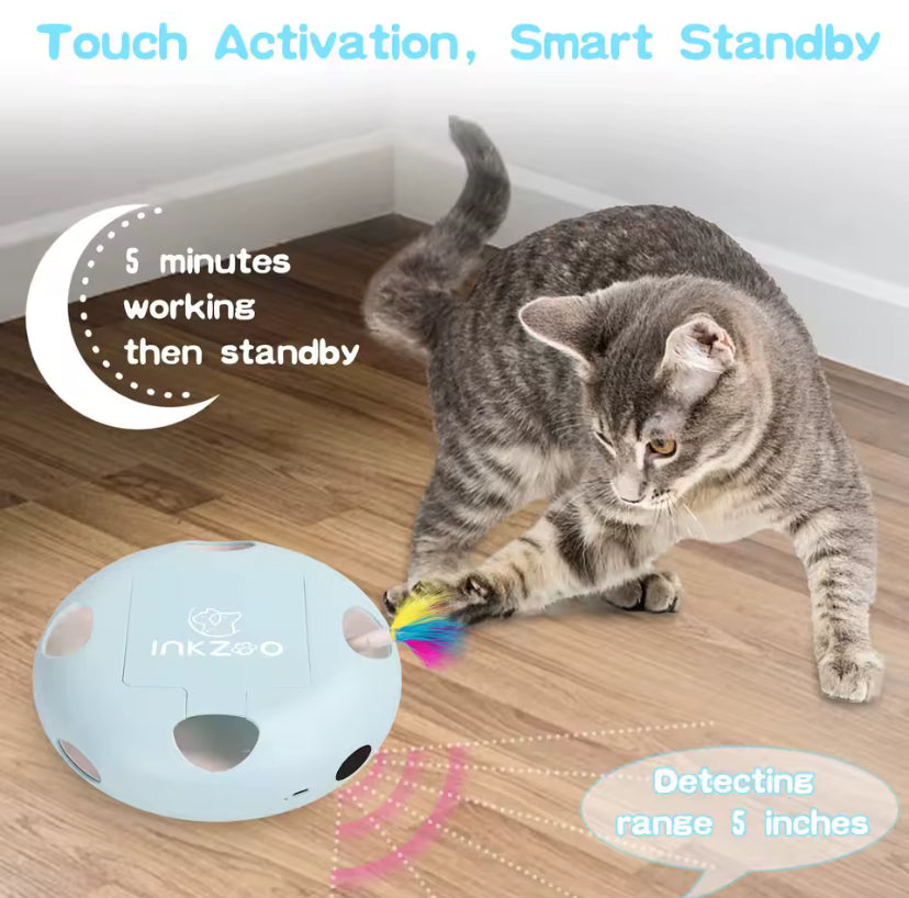 INKZOO Interactive Whack-a-Mole Cat Toy – Smart 7-Hole Automatic Mouse Game for Indoor Cats and Kittens