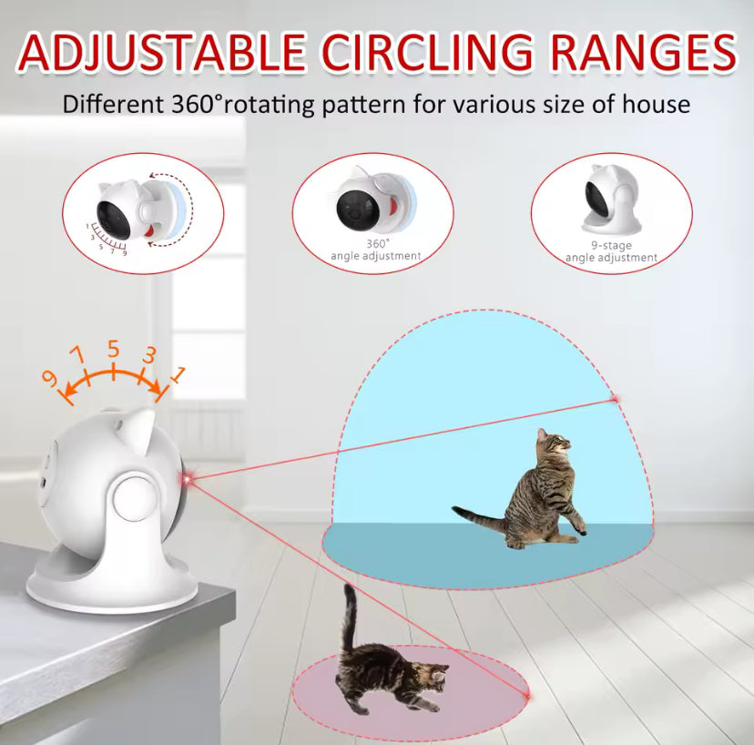 Automatic Rechargeable Laser Cat Toy – Random Motion Interactive Pet Toy for Cats, Kittens