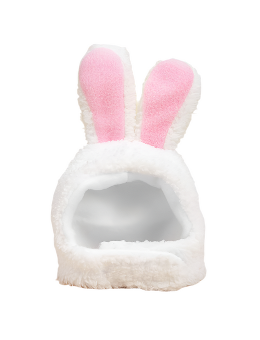 White Fun Rabbit Hat for Cats