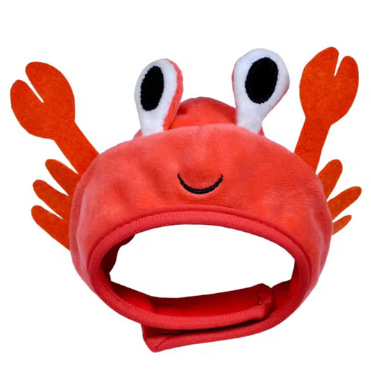 Red Fun Crab Hat for Cats