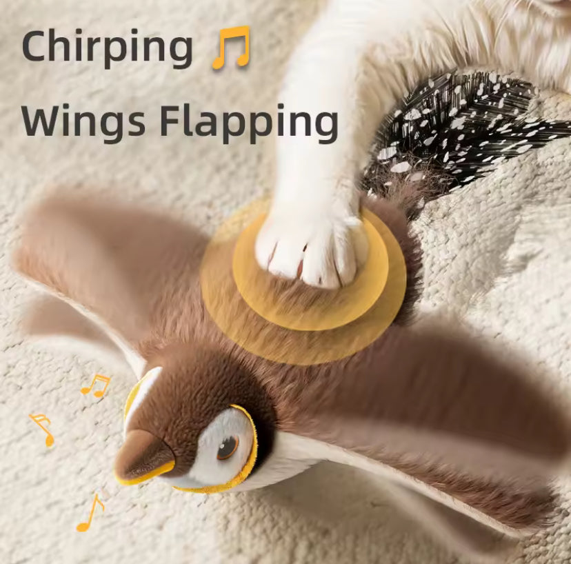 Rechargeable Interactive Bird Cat Toy with Catnip – Flapping & Chirping Plush for Cats