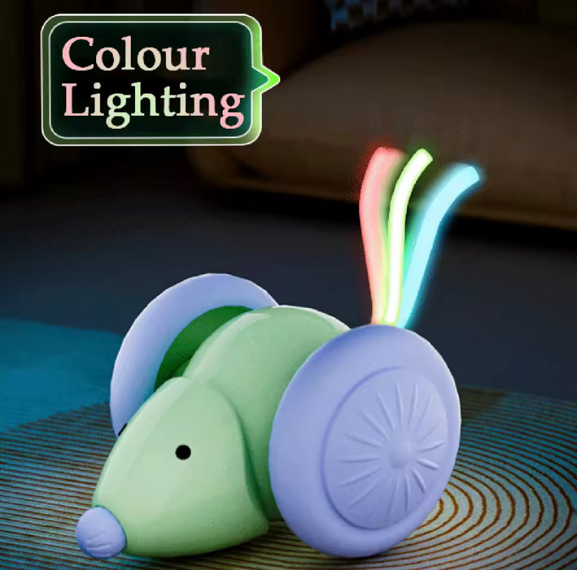 Smart Electric Mouse Cat Toy – Interactive Obstacle-Avoiding Pet Toy with Colorful Lights