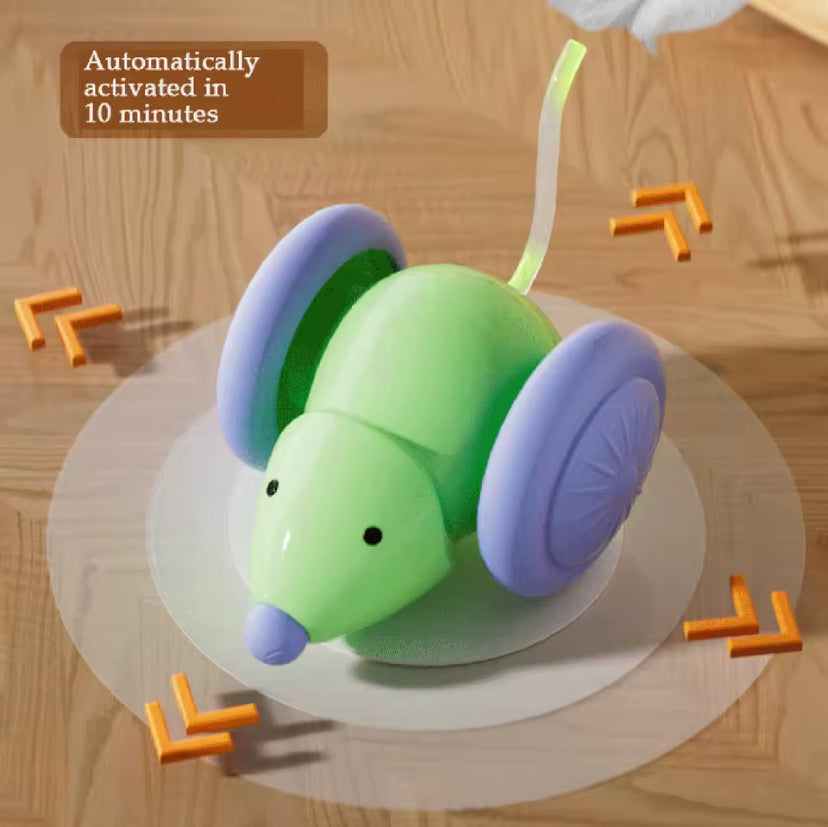 Smart Electric Mouse Cat Toy – Interactive Obstacle-Avoiding Pet Toy with Colorful Lights