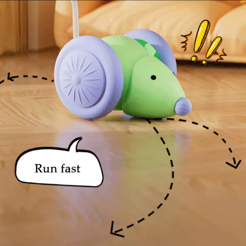 Smart Electric Mouse Cat Toy – Interactive Obstacle-Avoiding Pet Toy with Colorful Lights