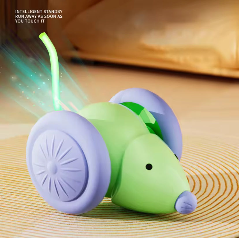 Smart Electric Mouse Cat Toy – Interactive Obstacle-Avoiding Pet Toy with Colorful Lights