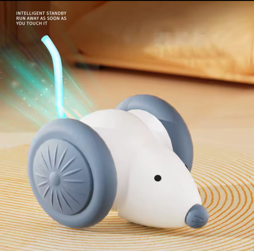 Smart Electric Mouse Cat Toy – Interactive Obstacle-Avoiding Pet Toy with Colorful Lights