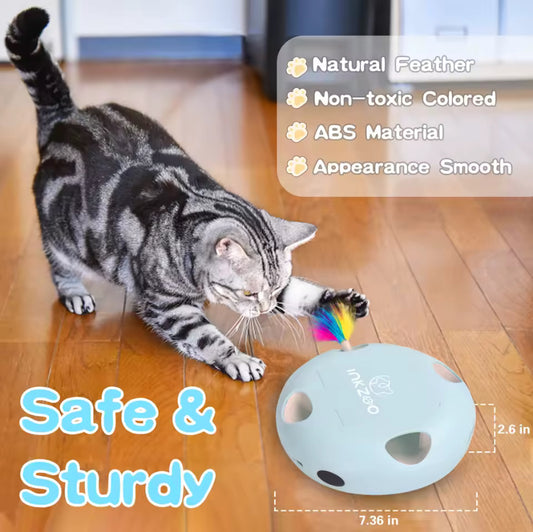 INKZOO Interactive Whack-a-Mole Cat Toy – Smart 7-Hole Automatic Mouse Game for Indoor Cats and Kittens