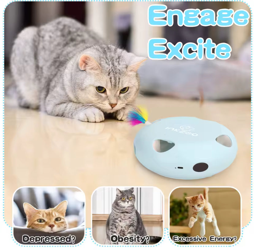 INKZOO Interactive Whack-a-Mole Cat Toy – Smart 7-Hole Automatic Mouse Game for Indoor Cats and Kittens