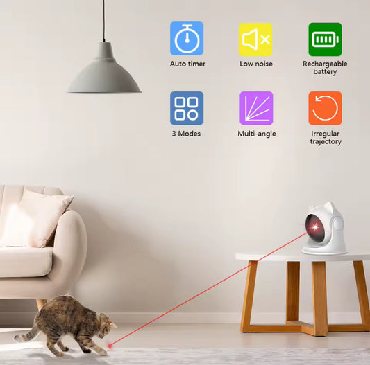 Automatic Rechargeable Laser Cat Toy – Random Motion Interactive Pet Toy for Cats, Kittens