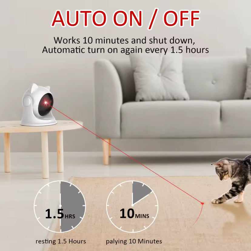 Automatic Rechargeable Laser Cat Toy – Random Motion Interactive Pet Toy for Cats, Kittens