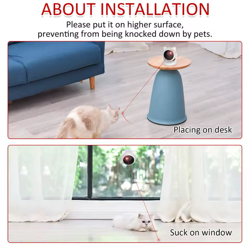 Automatic Rechargeable Laser Cat Toy – Random Motion Interactive Pet Toy for Cats, Kittens