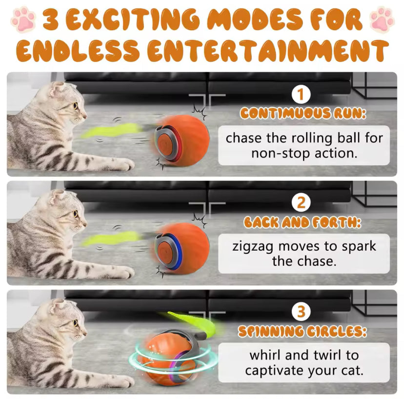 NewSpeedy Tail 2.0 Interactive Cat Toy – Smart Rolling Ball with Fast Tail