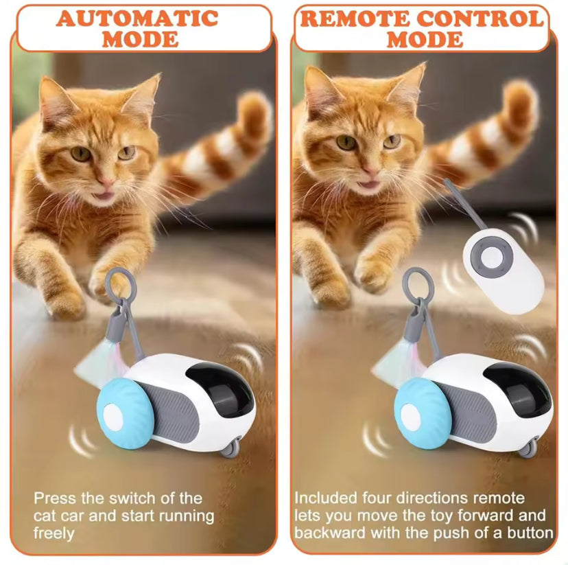 Smart Interactive Remote Control Cat Toy Car – Automatic Motion, Rechargeable Kitten Training Game