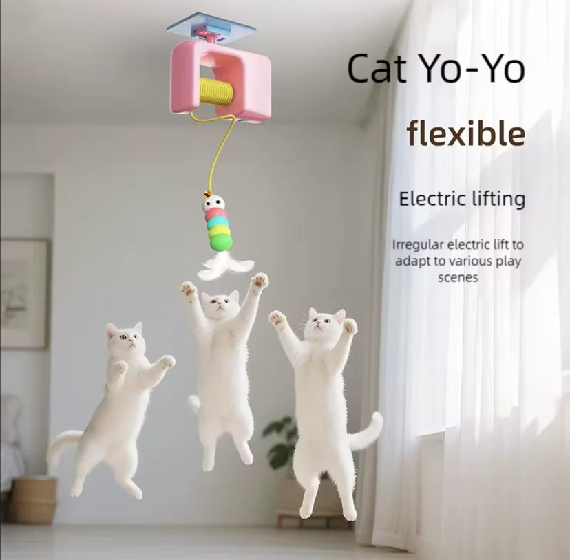 Electric Lifting Cat Yo-Yo Toy – Interactive Hanging Door Toy with Moving Ball for Active Indoor Cats