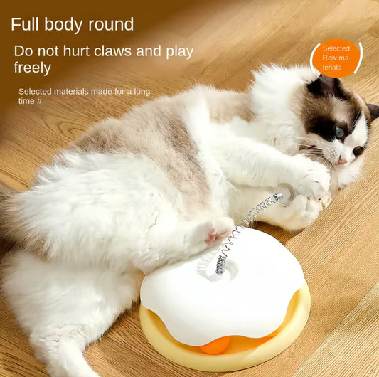 Interactive Cat Treat Dispenser Toy – Food Puzzle Feeder with Spring Ball for Slow Feeding and Mental Stimulation
